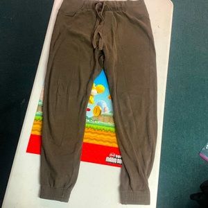 UGG Men’s fleece Joggers / Sweatpants Medium Brown cuffed legs w/ back pocket